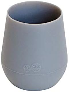 ezpz Tiny Cup (Gray) - 100% Silicone Training Cup for Infants - Designed