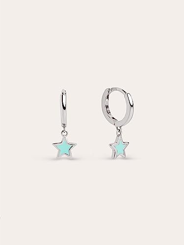 Boucles d'oreilles Aro Star Sky Enamel SINGULARU en argent doré - 5