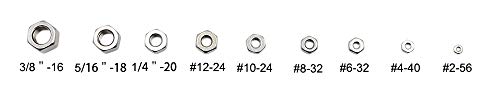 Hvazi #2-56 To 3/8"-16 Unc 304 Stainless Steel Hex Nuts Assortment Kit #TOP1