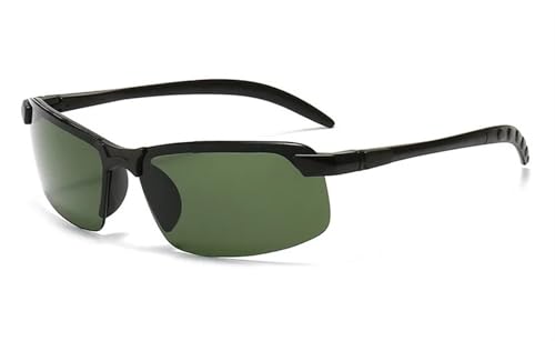 Sunglasses Men Polarized Driving Glasses Male Change Color Sun Glasses Day Night Vision Driver Eyewear(Black-Green 01)