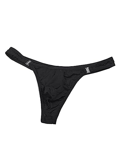 Mens Thongs Underwear Low Rise Ice Silk Sexy T Back Briefs Bulge Enhancing Pouch G String Boxers Underpants 2 Pack3