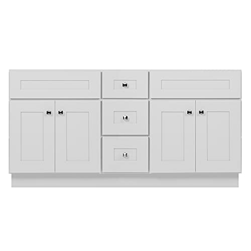 Image of Design House Brookings Bathroom Vanity, 60 inch, White