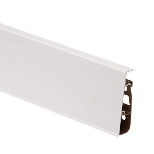 PVC 2.5m SKIRTING BOARD Cable cover Flexible edges floor-wall cover gap TMW Profiles (PVC External Corners (2 pcs), 89 WHITE MAT)
