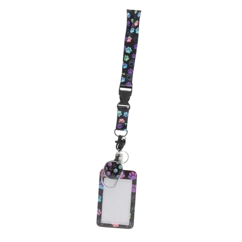 Porta credencial anticaídas con funda portátil de plástico y cordón para evitar extravíos