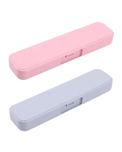 JEXOWIQ 2 pcs scatola portatile per posate,Custodia portatile per posate,Custodia per posate da viaggio,Travel Posate Custodia,Astuccio da viaggio per riporre le stoviglie(Rosa+Blu)