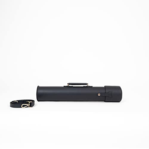 Image of Leather Poster Tube for Plans and Blueprints - 100% Hand Made - Black - 21 inch