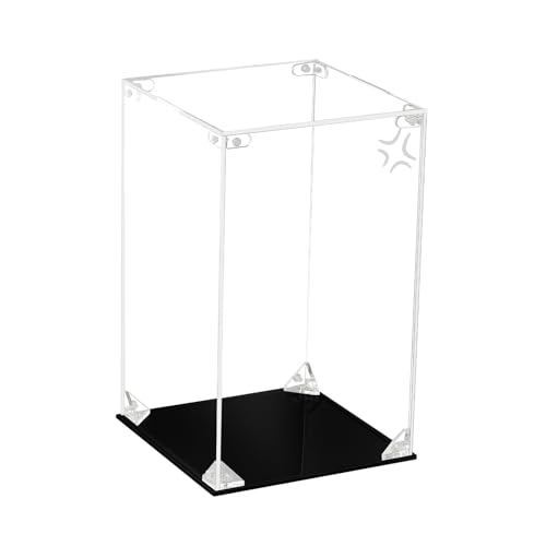 CHILLCASE Clear Acrylic Display Case with Meaningful Engraving Design,Self-Assembled Display Box,Dust-Proof Showcase for Action Figures Collectibles(Angry,5.9×5.9×9.8 inch