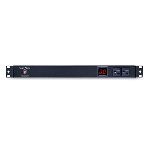 CyberPower PDU15M2F8R Metered PDU, 100-125V/15A (Derated to 12A), 10 Outlets, 1U Rackmount, 15 Foot Power Cord