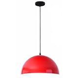 cwvyknp lampada a sospensione gialla brillante da Ø40 cm, lampadario industriale a 1 luce lampade a sospensione regolabili in metallo a cupola lampada a isola lampada rustica in stile rustico