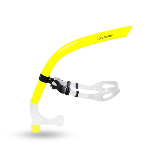 Image of AIRAVAT Front Snorkel Tuna,Dive Mask Easy-Breath Free Diving Snorkel for Snorkeling Scuba Diving Freediving Swimming (Yellow)