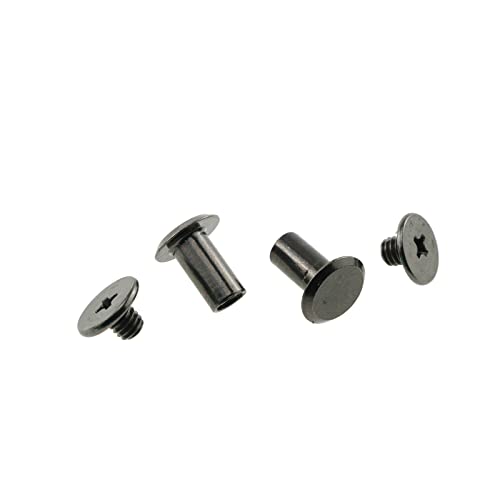 E-Outstanding 50Pcs 5X10Mm Carbon Steel Chicago Screw Cross Head Phillips Drive Binding Screws Rivet Book Binding Diy Leather Craft Assembly Bolt Gun Black #TOP4