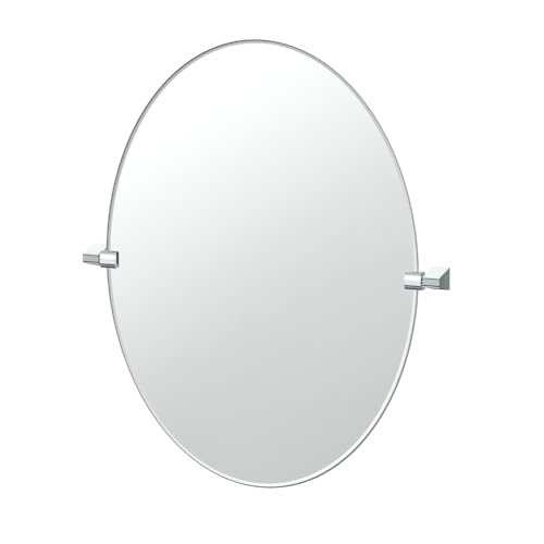 Gatco 5659LG A-Line Frameless Oval Mirror, 32 Inch, Chrome