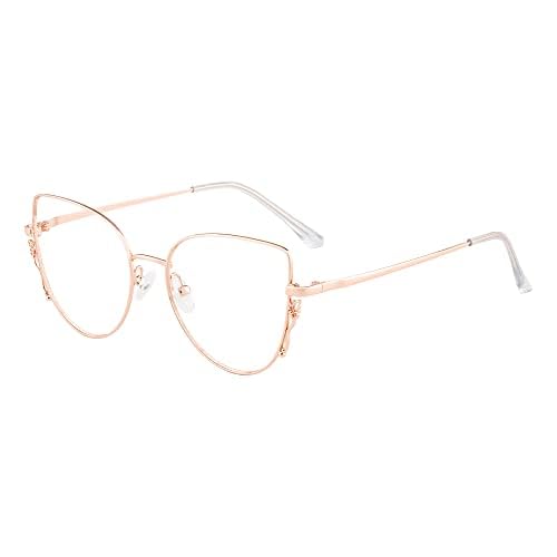 GUDVUE Blue Light Blocking Glasses for Women/Men Metal Oval Frame
