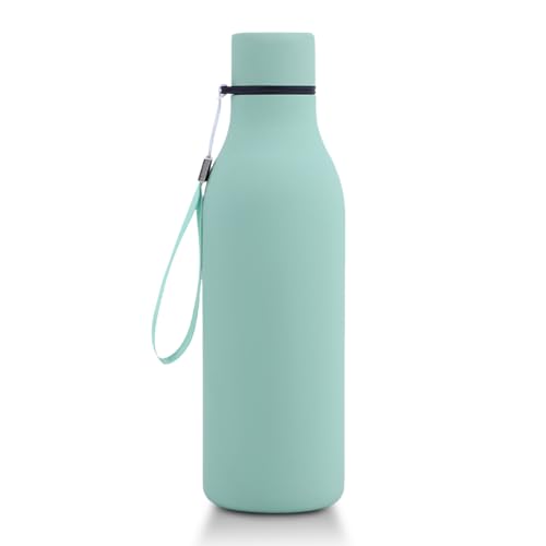 18 oz Insulated Water Bottle-Stainless Steel Double Wall Vacuum Insulated Water Bottle with Strap, BPA Free Leak Proof Thermal for Sports & Travel (Light Green)