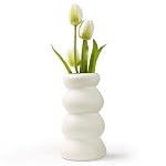 Keramik Vase, Blumenvase, WeiB Dekorative Vasen für Pampasgras Deko, Modern Vase für Home Wohnzimmer Esstisch Bauemhaus Büro Dekor
