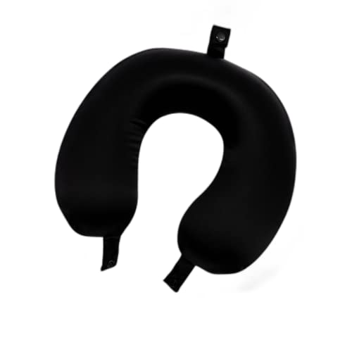 Roseward 100% Mulberry Silk Travel Neck Pillow Replacement Cover Only, Highest 6A Grade Silk 22 Momme Silk Travel Neck Pillow Removable Cover, Usa Made (Black) #TOP7