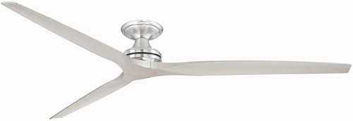 Fanimation Spitfire Ventilador de techo empotrado de 3 aspas, 21.08 pulgadas de alto y 84 pulgadas de ancho, acabado de níquel cepillado, color de