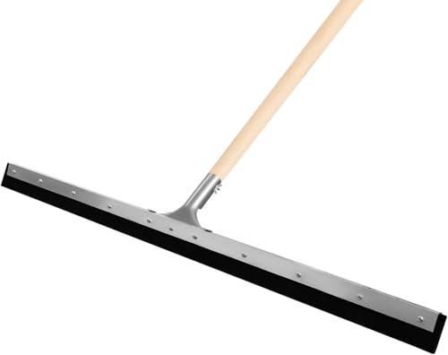 KOTARBAU® Escoba de Goma para Suelo - Acero - 90 cm - con Palo de Madera - 150 cm - Escoba De Agua - para Interior y Exterior - Haragán De Limpieza - Escobilla de Goma para Suelo