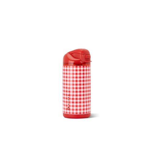 HydroJug Ease2o 14oz Kids Insulated Stainless Steel Water Bottle, Dual Straw & Chug Lid, Leak-Resistant Locking Lid, Vented Cap, Cup Holder Friendly, BPA-Free – Summer Picnic