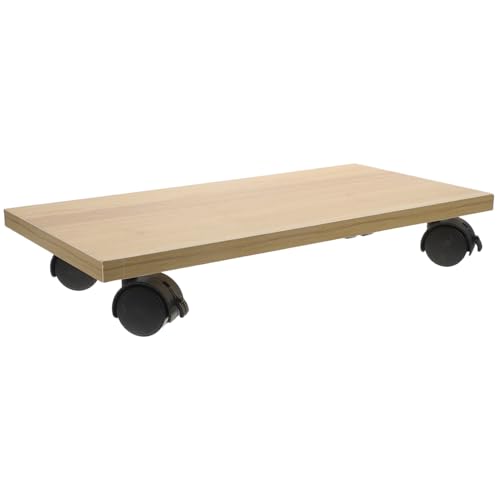 LOORGVEL Supporto Mobile per CPU in Legno con Ruote Base Robusta in Rialzo Portatile per Case Desktop e Tower Trasporto Facile e Protezione da Polvere per Casa e Ufficio