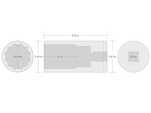 Image of TEKTON 1 /2 Inch Drive x 26 mm Deep 12-Point Socket | SHD23326
