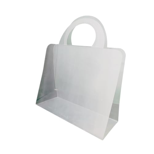 Image of Oasis Pack Of 10 Multipurpose Waterproof Transparent Bags With Handles For Floral Arrangement, Bouquets - Florist Supply, Gift Hamper Bags For Rakhi, Birthday, Diwali, House Warming & More | 30cm X 12cm X 25cm