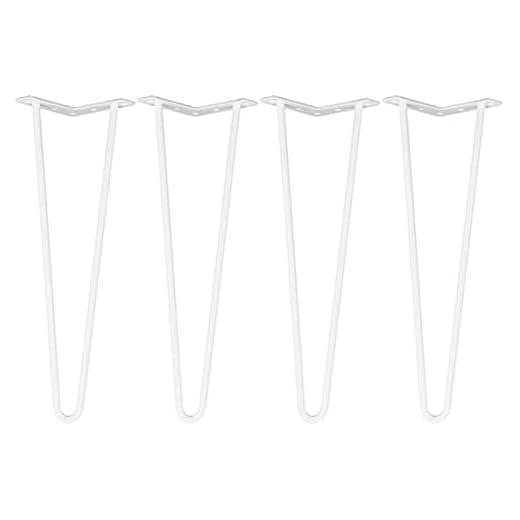 4 x Hårnål ben hårnål bordsben av stål 71 cm bordsskenor bordsställ 2 stänger möbelben vita bordsben för skrivbord matbord soffbord (28 tum)