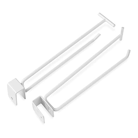 12Pcs 8'' Slatwall Panel Hooks Heavy Duty Slat Wall Accessories Garage Organizer Retail Hanger Shelving Assortment Slatwall Accessories for Commercial Hooks & Hangers Storage Organizer-White Cover