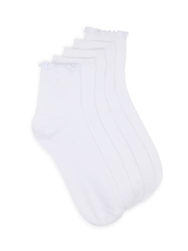 Steve Madden Women's 5pk Lettuce Edge Rib Anklet