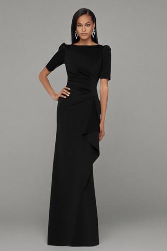 Xscape Women's 3/4 Sleeve Long Scuba Dress with Side Ruching3