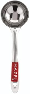HAZEL Stainless Steel Ladle for Kitchen | 7.3 cm Dia Round Soup Serving Spoon | Heavy Duty Kitchen Spoodle for Cooking, Serving, Curry, Dosa, Gravy