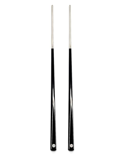 JBB Billiard cue Stick | Half-Brass Joint | Snooker Cue Stick and Pool Cue Stick (9mm Tip Size) - 2pcs (Dashing Black)