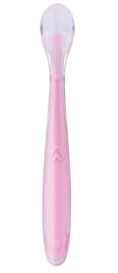 Little Bee Silicone Baby Feeding Spoons Set, Multi-Color, BPA-Free, 15.5 cm Length, Dishwasher Safe, Soft Tip Design for Infants and Toddlers (1, Pink)-image-20