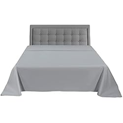 Sabana Encimera Sábana lisa de polialgodón de 180 hilos, no necesita planchado, todos los tamaños, 50% algodón, 50% poliéster, Plateado, suelto