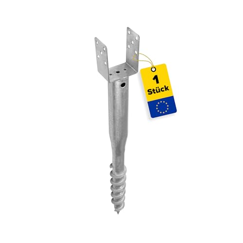 GRUNDLINE - Pfostenträger U Profil - Einschraub Bodenhülsen - Stützenfuß - Einschraubhülsen - U Pfostenträger 70x70 mm - Stutzen - Einschraubbodenhülse - Bodenanker - Pfostenanker