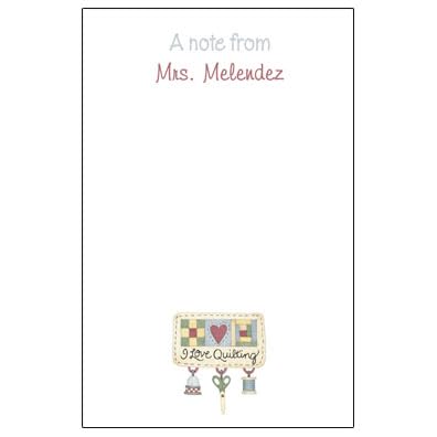 Precious Papers Personalized Quilters Notepad Quilting Notepad Gift