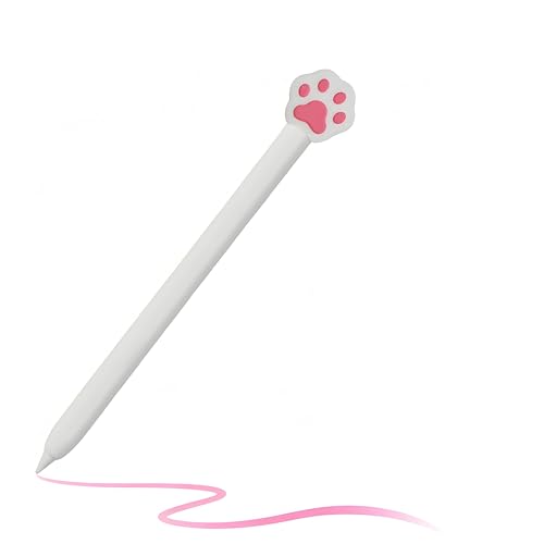 Apple Pencil Silicone Case Anti-Slip Shock Protective Cover Sleeve for Apple Pencil 2nd Generation Cute Cat Paw Ultra-Thin Case Easy On/Off Supports Charging & Double-Tap(Pencil is NOT Included)