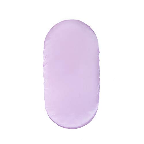 Image of Pro Goleem Satin Bassinet Sheet Great for Baby Hair Soft Silk Feeling Sheet for Cradle or Bassinet Pad＆Mattress for Boys and Girls Gift for Newborn and Infant Lavender