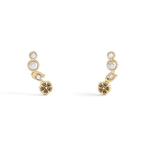 COACH Women's Signature Heritage Pearl Crawler Earrings2