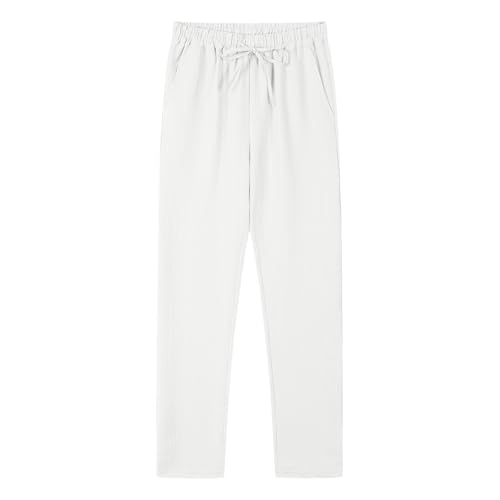 Drawstring Pants for Men Elastic Waist Long Solid Color Pants Fashion Breathable Comfort Loose Trousers Basic