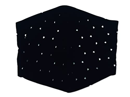 (0840-18) 宇仁繊維 日本製 綿100%レース コットンレースマスク ファッションマスク 布マスク 【ラウンドレース・黒(233-12)】