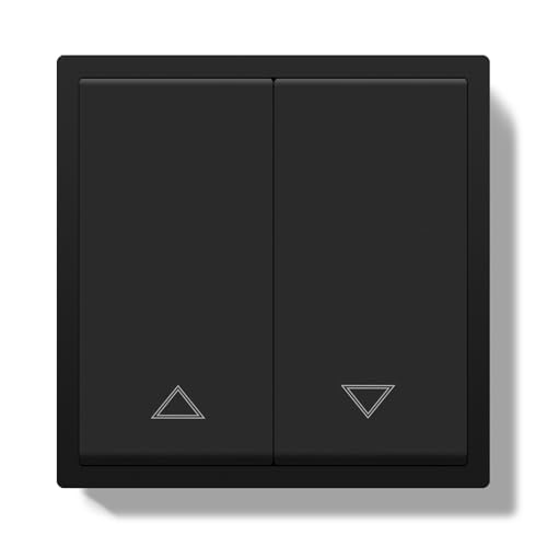 BSEEDLIFE Interrupteur Pour Volet Roulant Encastré,Interrupteur à Bouton-Poussoir avec Cadre PC avec Connexions à Ressort,Serre-Câbles et Griffes,Installation Facile,80 * 80mm Noir