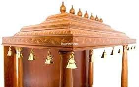 Image of Brass Hanging Temple Bell 24g | Traditional Pital Mandir Ghanti for Pooja, Gau MATA Aarti & Festivals | Indian Puja Cow Bell - Pack of 2