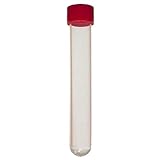 16x100mm Test Tube with Screw Cap, Polypropylene, Round Bottom, 13ml, Karter Scientific (Pack of 100)