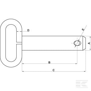 RFE Kramp Cat 2 Tractor Top Link Pin / Drawbar Pin With Folding Handle & Clip 25x162mm Z525157KR — view 2