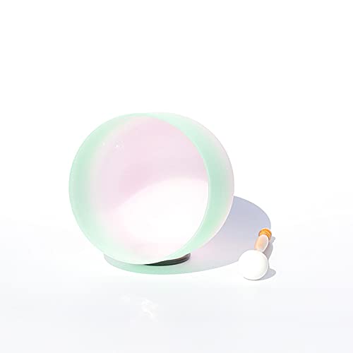 Conjunto de tigela de canto de cristal fosco à mão – Anahata F Note Chacra de coração, percussão son