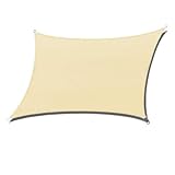 KANAGAWA 7’×13’ Sun Shade Sails Rectangle Sand/Rust Red UV Block for Garden Patio Yard Backyard Pergola … (Sand)