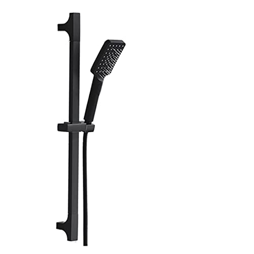 Barre de douche noir mat haut de gamme avec support coulissant pour douche italienne
