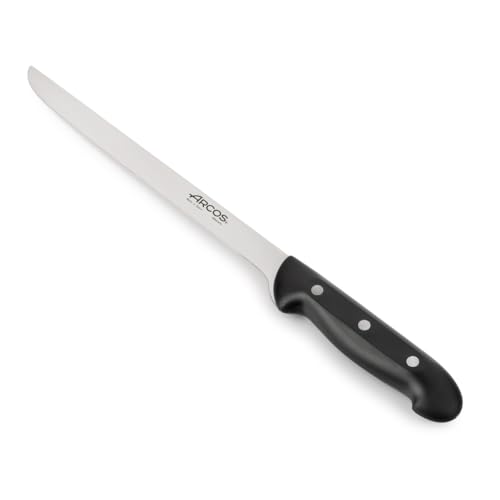 Arcos Maitre - Cuchillo Jamonero Flexible - Acero Inoxidable NITRUM 240 mm - Mango Polipropileno negro
