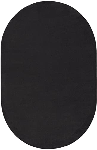 image for Nourison Home Nourison Essentials Black 6' x 9' Oval Area Rug - Easy C
